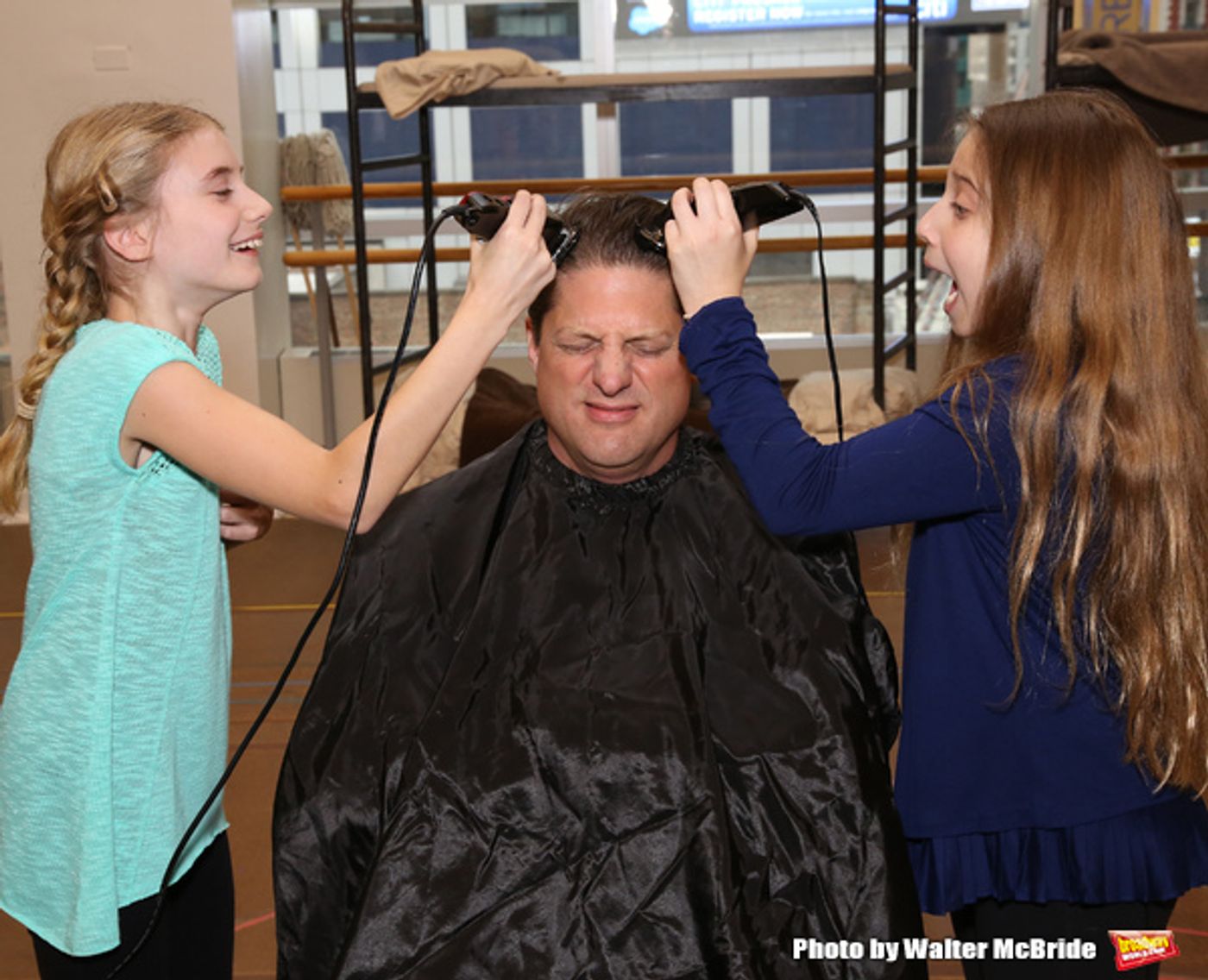 Photo Coverage: Beth Leavel and Christopher Sieber Get Hairy as Miss Hannigan Gives Daddy Warbucks a Buzz Cut! Photo Coverage: Beth Leavel and Christopher Sieber Get Hairy as Miss Hannigan Gives Daddy Warbucks a Buzz Cut! Image