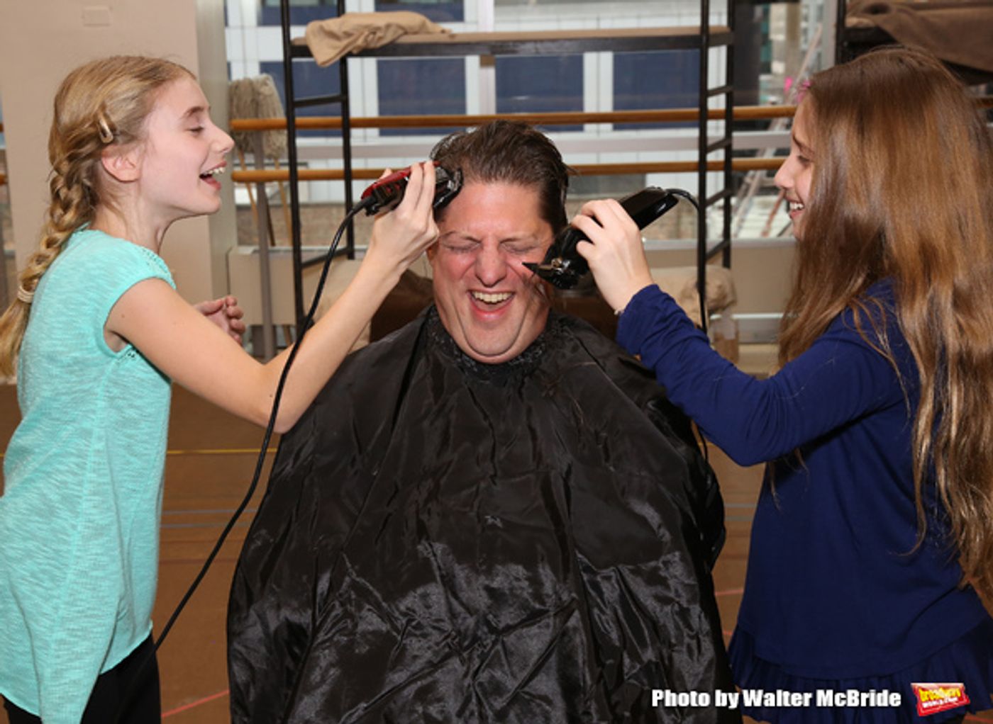 Photo Coverage: Beth Leavel and Christopher Sieber Get Hairy as Miss Hannigan Gives Daddy Warbucks a Buzz Cut! Photo Coverage: Beth Leavel and Christopher Sieber Get Hairy as Miss Hannigan Gives Daddy Warbucks a Buzz Cut! Image