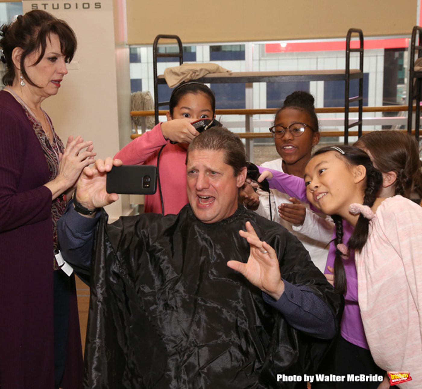 Photo Coverage: Beth Leavel and Christopher Sieber Get Hairy as Miss Hannigan Gives Daddy Warbucks a Buzz Cut! Photo Coverage: Beth Leavel and Christopher Sieber Get Hairy as Miss Hannigan Gives Daddy Warbucks a Buzz Cut! Image