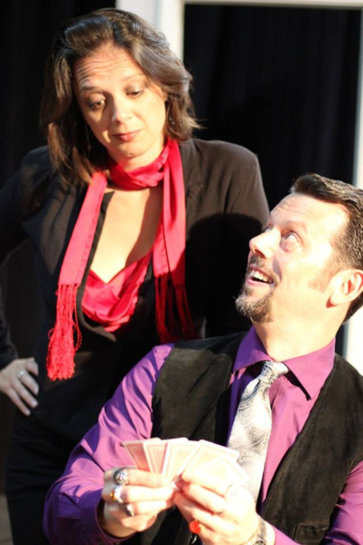 Playing cards! (l. to r. Bailey Hampton and Bryan Maynard) at 