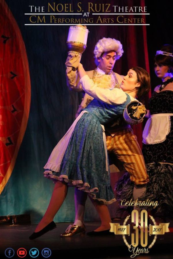 Lumiere (Steve Cottonaro), Belle (Katie Ferretti), Babette (Courtney Braun) Photo