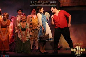 Gaston (Corey Martin), Belle (Katie Ferretti), and the Townspeople @ BroadwayWorld Gaston (Corey Martin), Belle (Katie Ferretti), and the Townspeople Photo