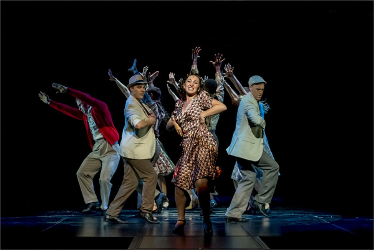 Emma Kingston and the company of EVITA at 