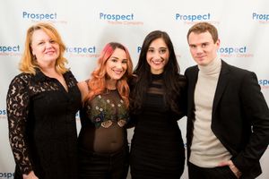 Leah Hocking, Emma Hunton, Krystina Alabado, and Jay Armstrong Johnson celebrate the  Photo