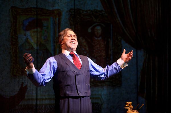  Andrew Varela (Oliver Warbucks) in rehearsal for Skylight Music Theatreâ€™s pro Photo
