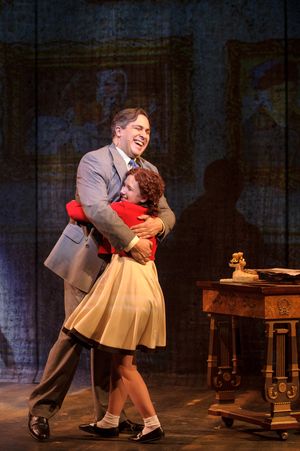 Andrew Varela (Oliver Warbucks) and Eloise Field (Annie in LIGHT cast) in rehearsal for Skylight Music Theatre’s production of Annie running November 17 through December 27. @ BroadwayWorld Andrew Varela (Oliver Warbucks) and Eloise Field (Annie in LIGHT cast) in rehearsal Photo