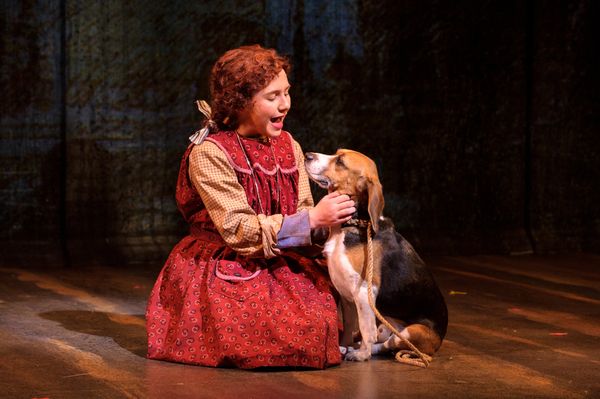 Eloise Field (Annie in LIGHT cast) and Shiloh the dog (Sandy in LIGHT cast) in rehear Photo