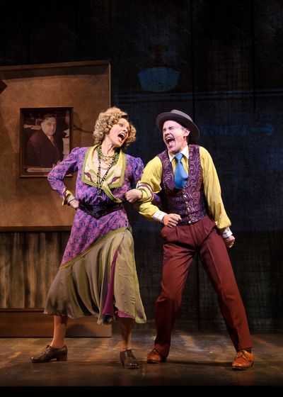 Carrie Hitchcock (Miss Hannigan) and Matt Crowle (Rooster) in rehearsal for Skylight  Photo