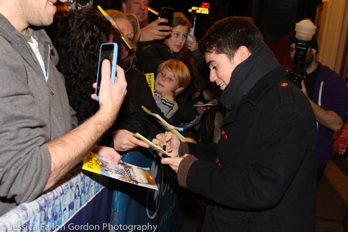 Noah Galvin and fans at 