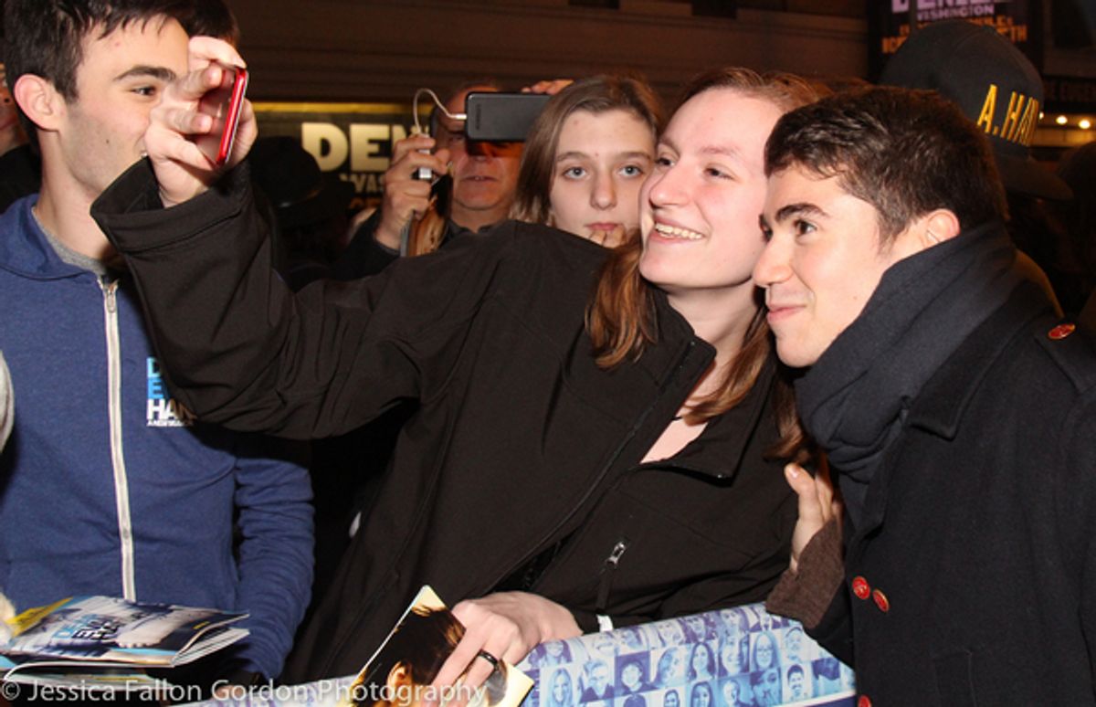 Noah Galvin and fans at 