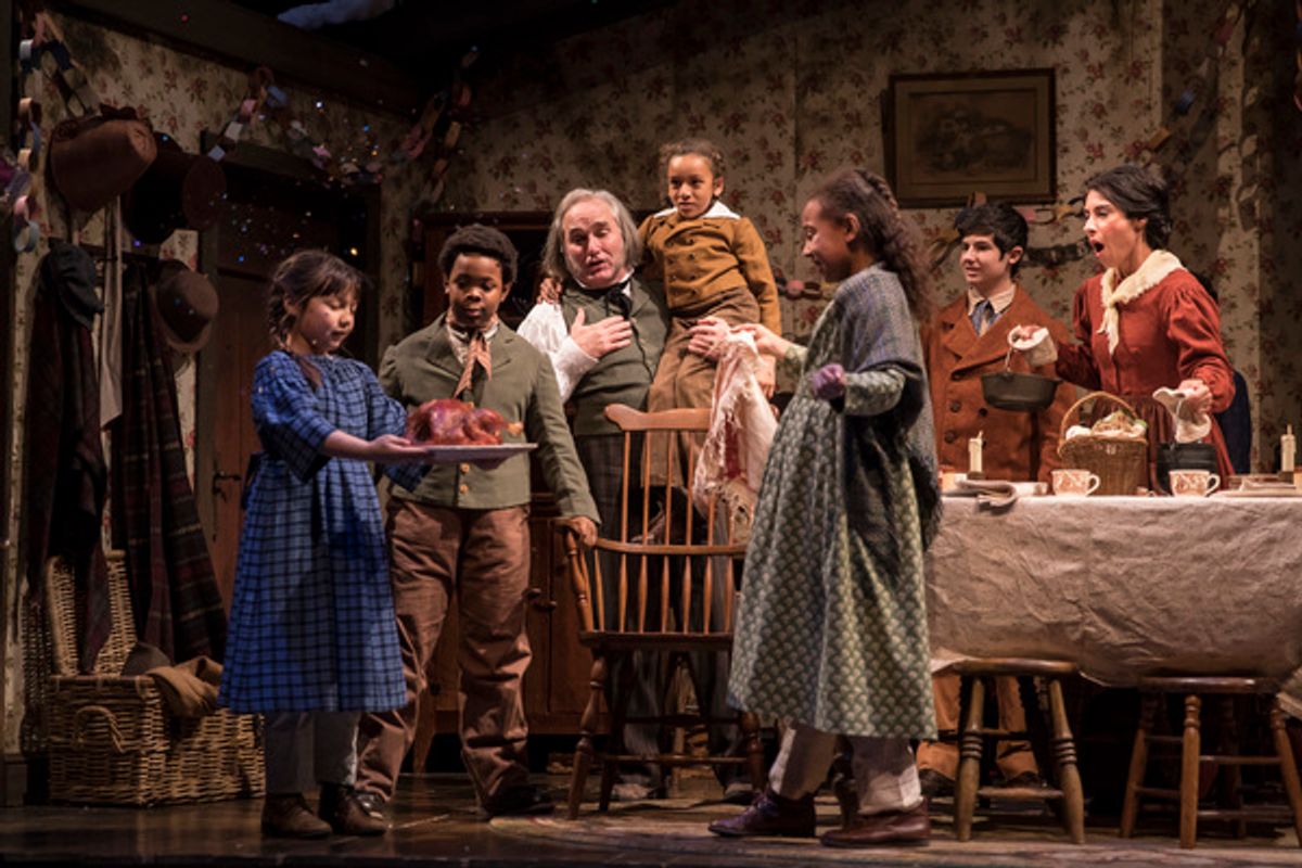 Maggie Chong (Emily Cratchit), Kei (Kei Cratchit), Ron E. Rains (Bob Cratchit), Paris Strickland (Tiny Tim), Andrea Crisp (Belinda Cratchit), Aaron Stone (Peter Cratchit) and Michele Vasquez (Mrs. Cratchit)  at 