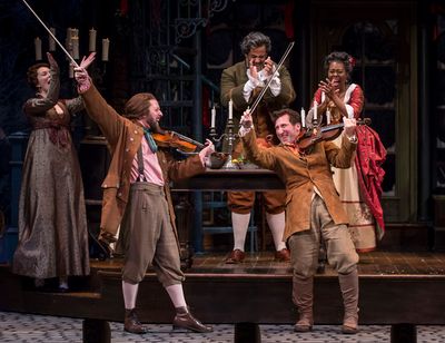 Ali Burch, Andrew Coil  (Musician/Fiddler), Jonah D. Winston (Mr. Fezziwig), Penelope Photo