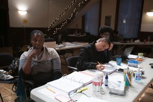 Director Nataki Garrett, playwright Aziza Barnes and script supervisor Regina Victor @ BroadwayWorld Director Nataki Garrett, playwright Aziza Barnes and script supervisor Regina Victor Photo
