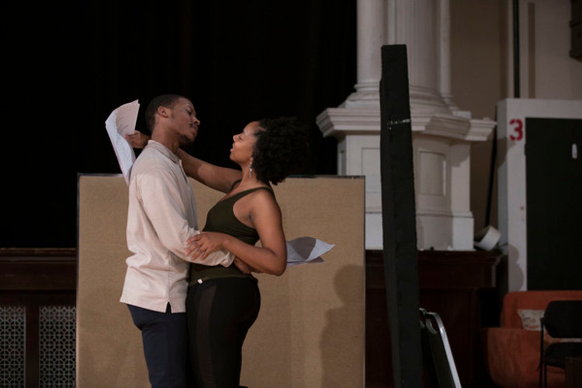Ensemble member Namir Smallwood (Justin /Sosa/Dominican Dude) and Nora Carroll (Octavia) at 