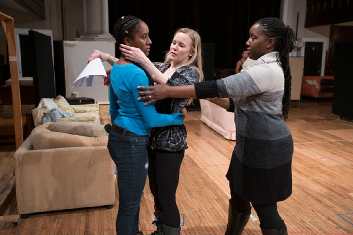 Celeste Cooper (Imani), Kelly O'Sullivan (That Bitch on the Couch/White Woman) and director Nataki Garrett at 