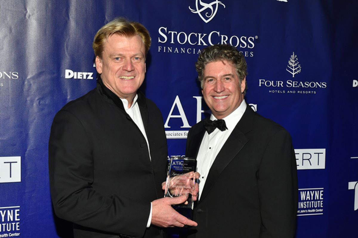 Marcel Loh, President & CEO of Providence Saint Johnâ€™s Health Center and the John Wayne Cancer Institute (right) presented the Spirit of Hope Award to Patrick Byrne, founder & CEO of Overstock.com (left) at 