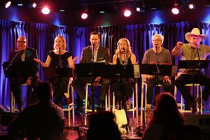 The full cast: Frank DeCaro, Kathy Searle, Tally Sessions, Jennifer Cody, Nancy Opel  Photo