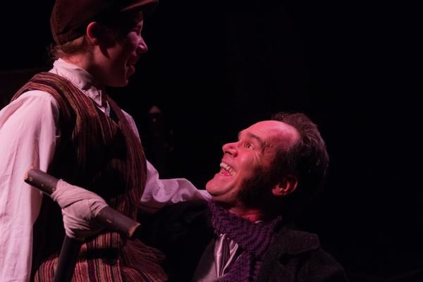 AUDREY STOWE (Tiny Tim) and W. SCOTT PINKSTON (Bob Crachett) from the Lakewood Playho Photo