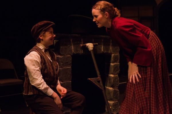 AUDREY STOWE (Tiny Tim) and ANDREA GORDON (Martha) from the Lakewood Playhouse Produc Photo