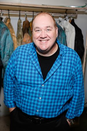 Cast member Blake Hammond backstage after the opening night performance of "Something Photo