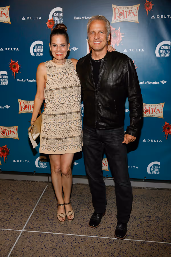 Actors Suzanne Cryer and Patrick Fabian arrive for the opening night performance of 