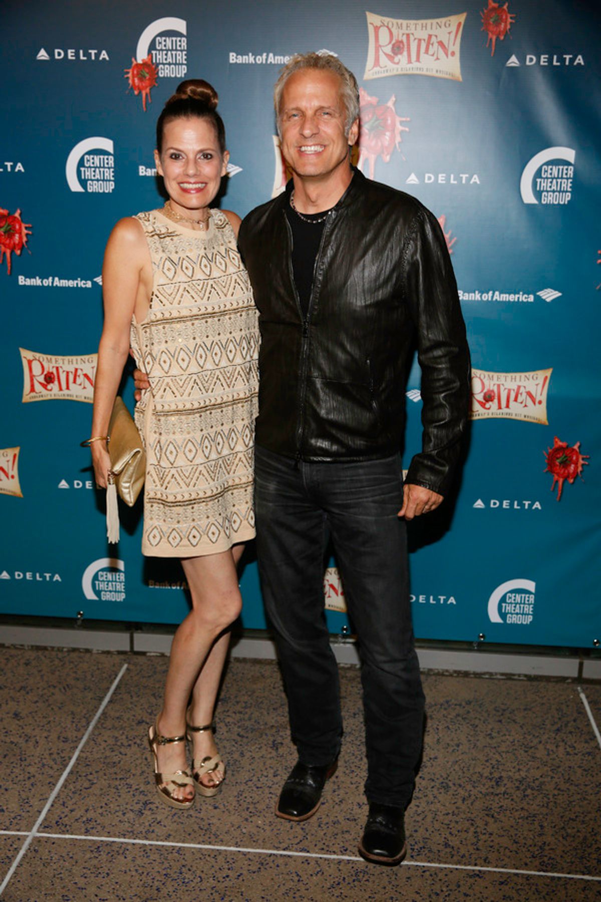 Actors Suzanne Cryer and Patrick Fabian arrive for the opening night performance of 'Something Rotten!' at Center Theatre Group/Ahmanson Theatre on Tuesday, November 21, 2017, in Los Angeles, California. (Photo by Ryan Miller/Capture Imaging) at 