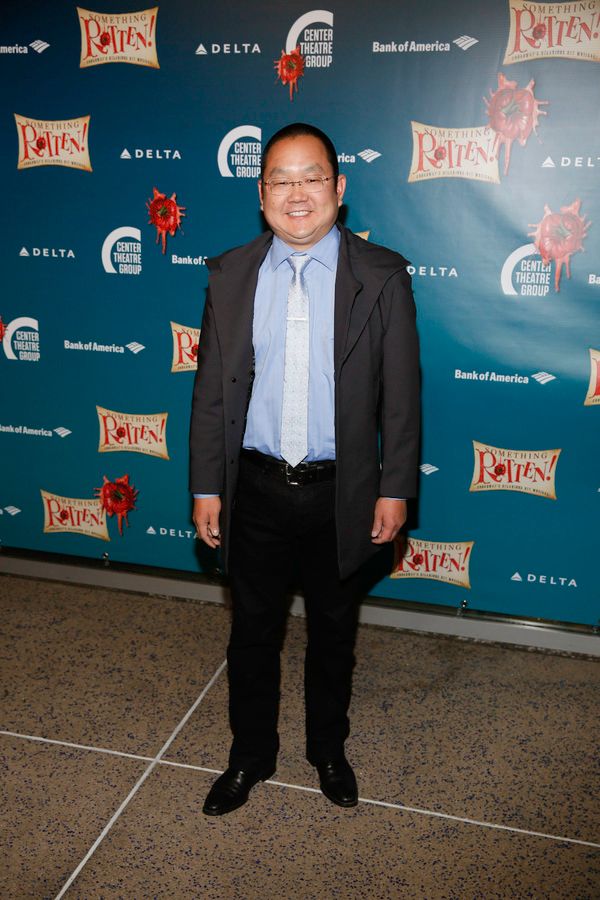 Actor Aaron Takahashi arrives for the opening night performance of 