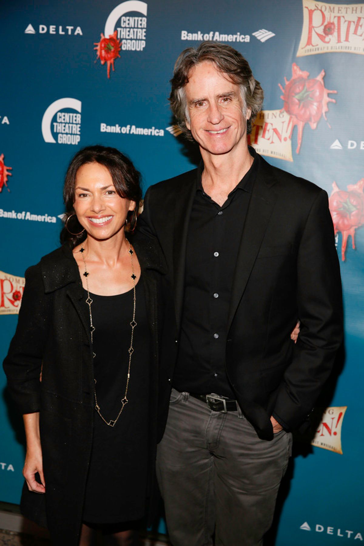 Musician Susanna Hoffs and director Jay Roach arrive for the opening night performance of 'Something Rotten!' at Center Theatre Group/Ahmanson Theatre on Tuesday, November 21, 2017, in Los Angeles, California. (Photo by Ryan Miller/Capture Imaging) at 