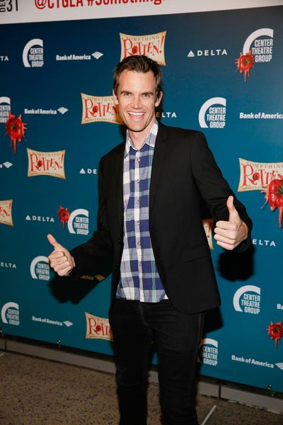 Musician Tyler Hilton arrives for the opening night performance of "Something Rotten! Photo
