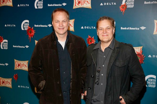 From left, creators Karey and Wayne Kirkpatrick arrive for the opening night performa Photo
