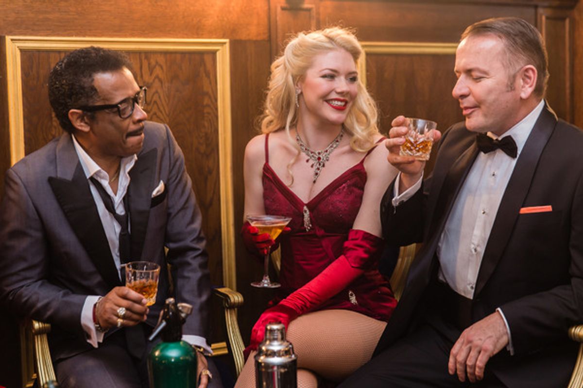 David Hayes (Sammy Davis Jr), Joanna Walters and Garrett Phillips (Frank Sinatra) at 