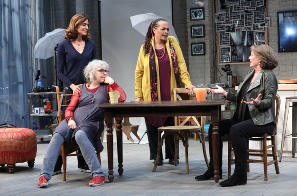 (l-r) Polly Draper, Kathryn Grody, Franchelle Stewart Dorn and Ellen Parker in 20TH CENTURY BLUES, a new play by Susan Miller, directed by Emily Mann, at the The Alice Griffin Jewel Box Theatre at The Pershing Square Signature Center, 480 West 42nd Street at 