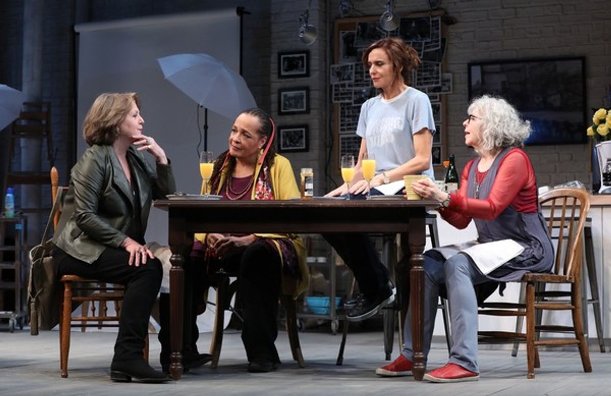 (l-r) Ellen Parker, Franchelle Stewart Dorn, Polly Draper and Kathryn Grody in 20TH CENTURY BLUES, a new play by Susan Miller, directed by Emily Mann, at the The Alice Griffin Jewel Box Theatre at The Pershing Square Signature Center, 480 West 42nd Street at 