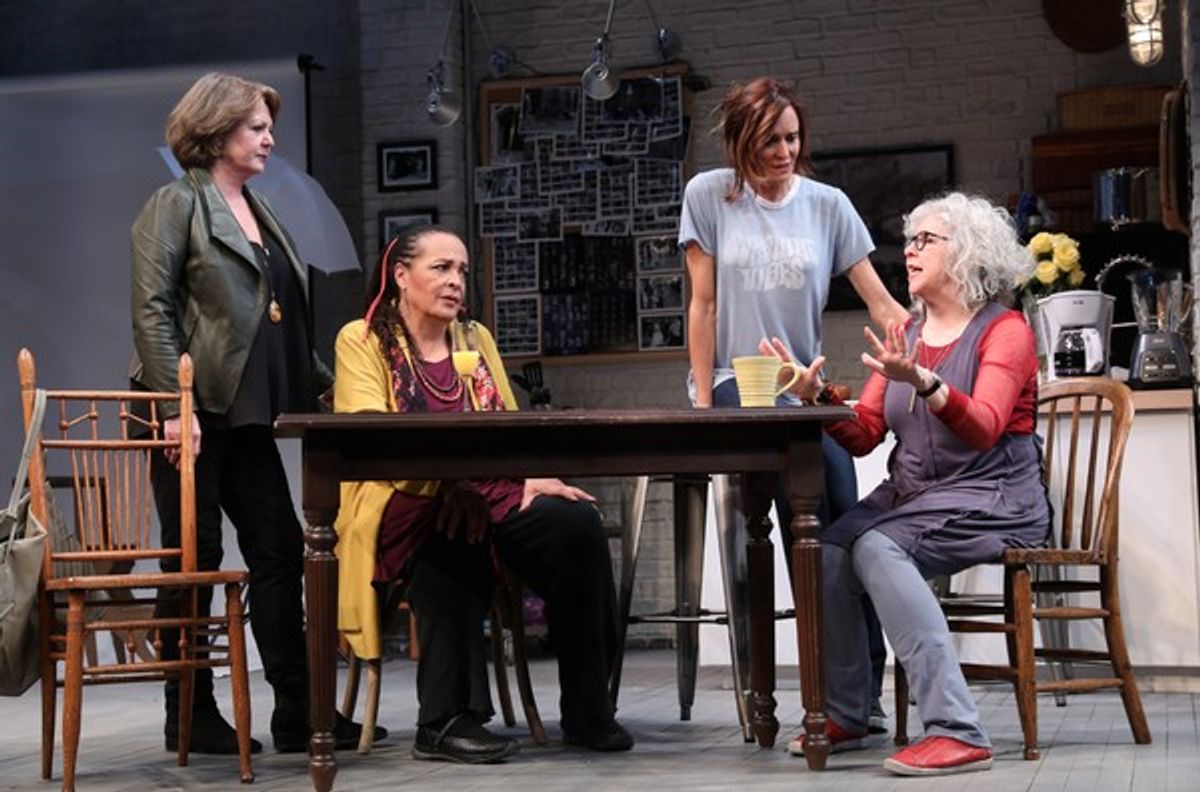 (l-r) Ellen Parker, Franchelle Stewart Dorn, Polly Draper and Kathryn Grody in 20TH CENTURY BLUES, a new play by Susan Miller, directed by Emily Mann, at the The Alice Griffin Jewel Box Theatre at The Pershing Square Signature Center, 480 West 42nd Street at 