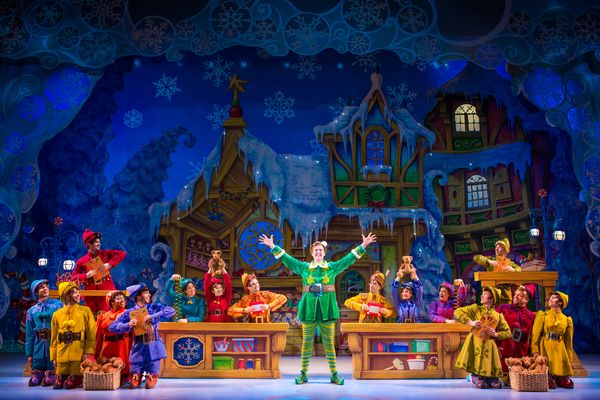 Erik Gratton as Buddy and the cast of ELF THE MUSICAL Photo