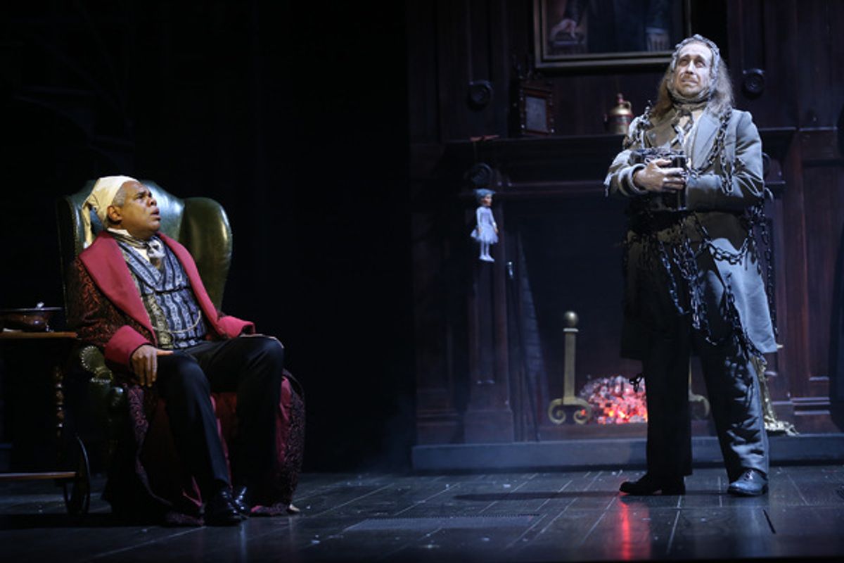 Craig Wallace as Ebenezer Scrooge and James Konicek as Jacob Marley at 