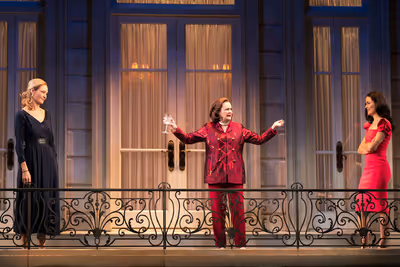 Uma Thurman as 'Chloe', Blair Brown as 'Jeanette' and Phillipa Soo as 'Rebecca' Photo
