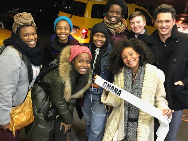 James Franco with the cast of MCC Theater's School Girls; Or, The African Mean Girls  Photo