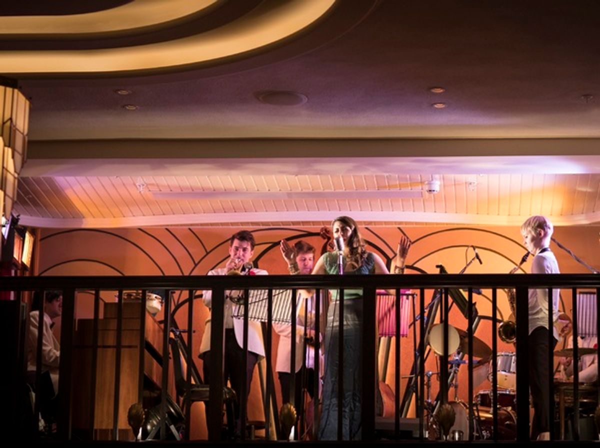 Sophie Khan Levy and the jazz band at 