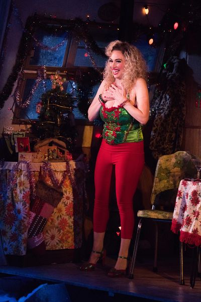 Lesli Margherita takes her opening night bow in WHO'S HOLIDAY Photo