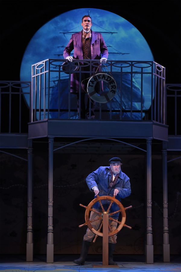 L-R: Phileas Fogg (top, Jason Kuykendall) travels from Hong Kong to Yokohama aboard a Photo