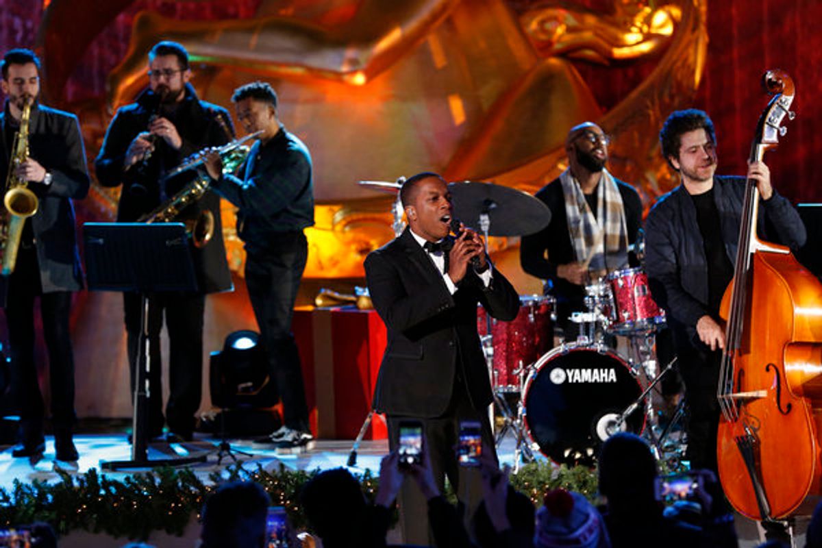 CHRISTMAS IN ROCKEFELLER CENTER -- Pictured: Leslie Odom Jr. performs during the 2017 Christmas In Rockefeller Center  -- (Photo by: Eric Liebowitz/NBC) at 