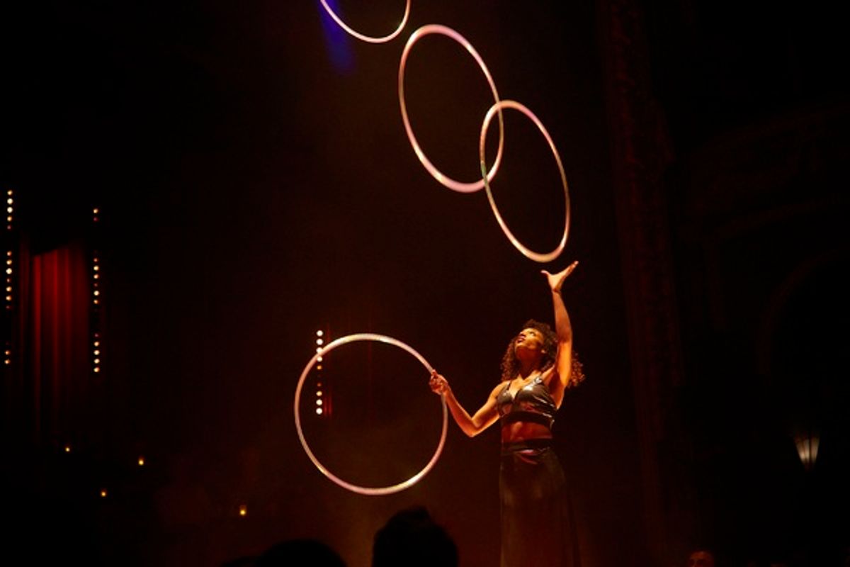 Michele Clark on hula hoop at 