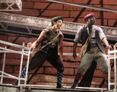Anthony Michael Zas and Brandon L. Whitmore portray Newsies Romeo and Albert Photo