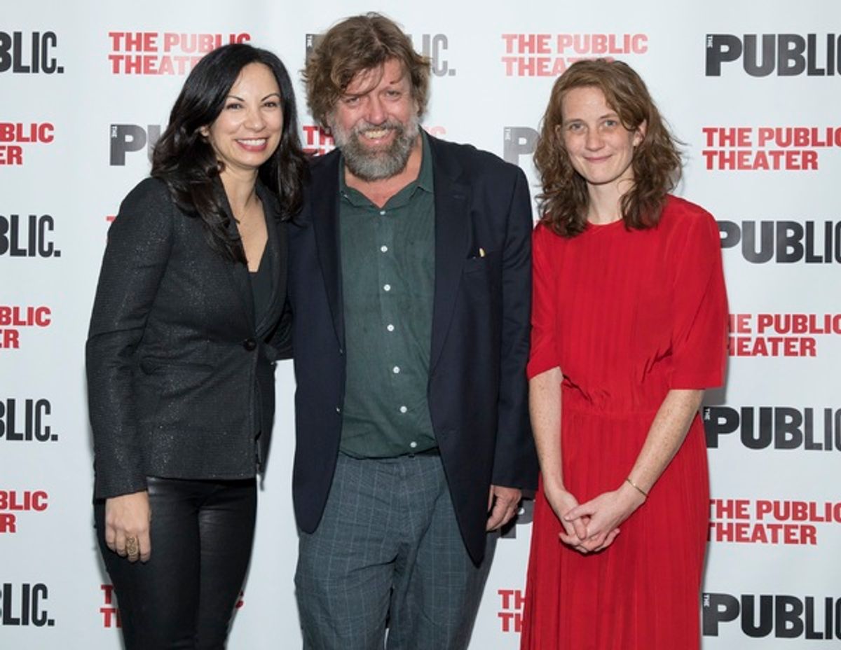 Director of Special Artistic Projects Stephanie Ybarra, Public Theater Artistic Director Oskar Eustis and Director Lee Sunday Evans at 