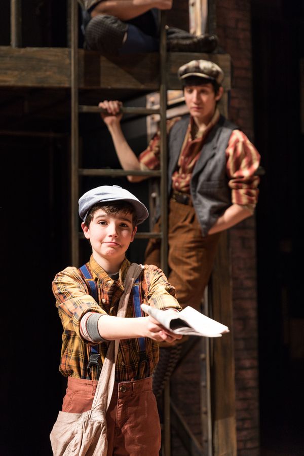 Brandon Smith as Les, in front of Stephen Michael Langton as Davey Photo