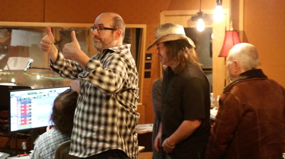 Christopher Ashley and Chris Jahnke  at the Original Broadway Cast Recording session of Escape to Margaritaville (photo by MichaelKarns) at 