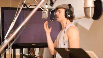 Paul Alexander Nolan  at the Original Broadway Cast Recording session of Escape to Ma Photo