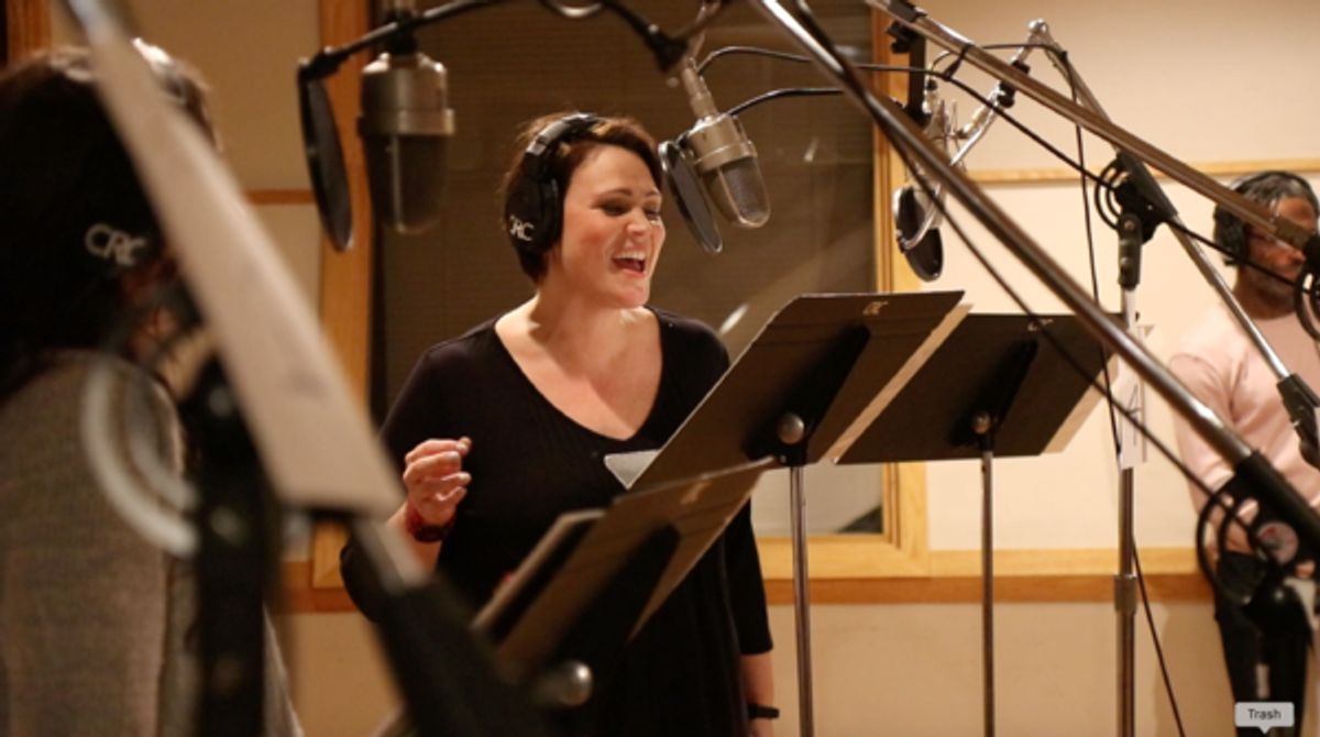 Lisa Howard at the Original Broadway Cast Recording session of Escape to Margaritaville (photo by Michael Karns) at 