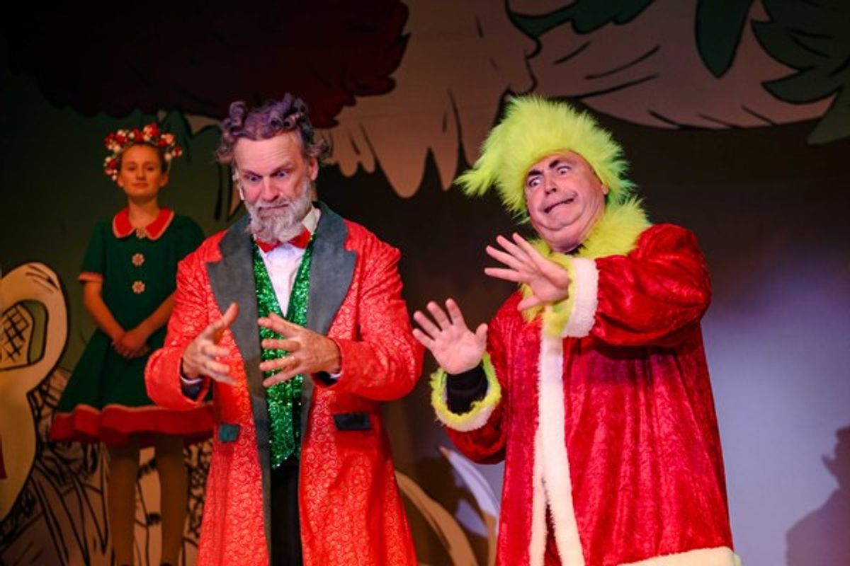 Who (Olivia Zamira), Mr. Mayor (Micheal O'Hara) & The Grinch (Andrew Fry) at 